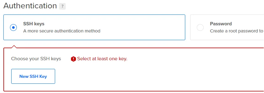 DigitalOcean Droplet SSH Key