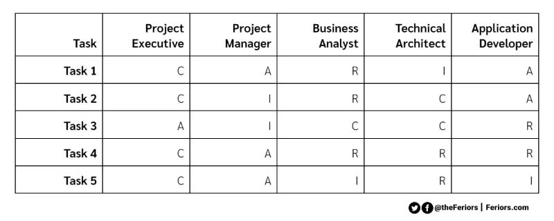 RACI Matrix Example RACI Chart